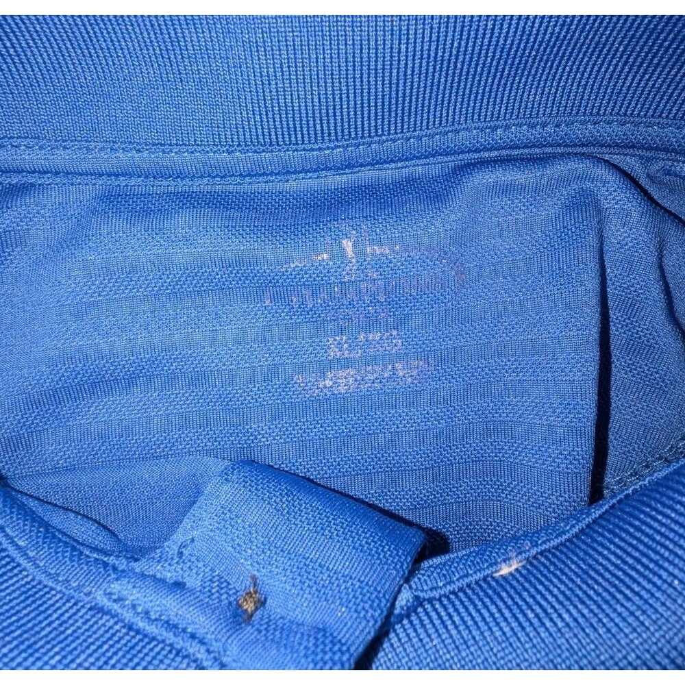 PGA Tour Polo Shirt Mens XL Blue Short Sleeve Three Button Collar Blue Stripes - Picture 10 of 13
